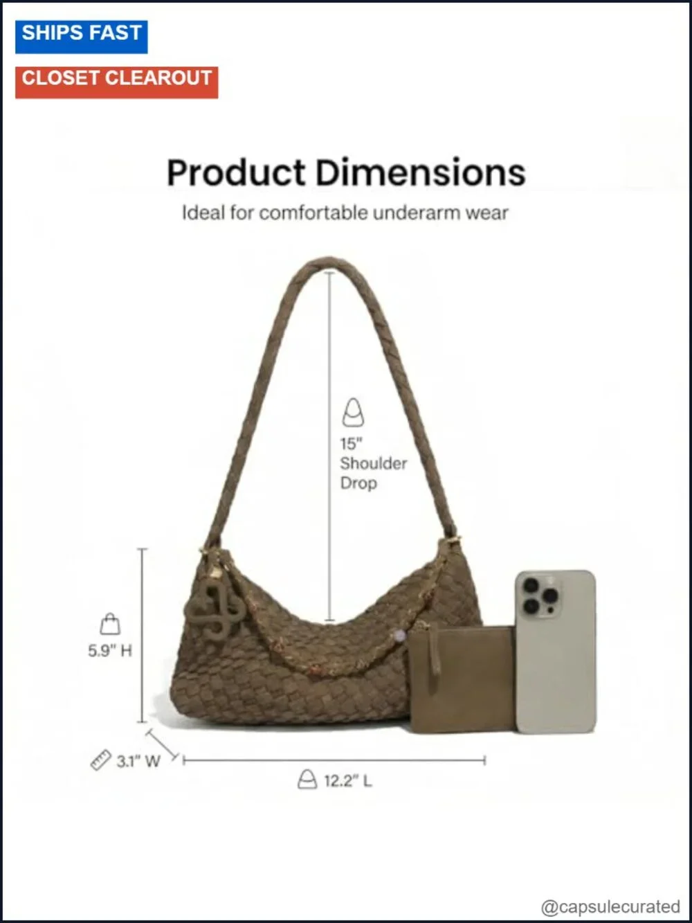 Faux Suede Woven Hobo Bag with Pouch, Slouchy Shoulder Bag